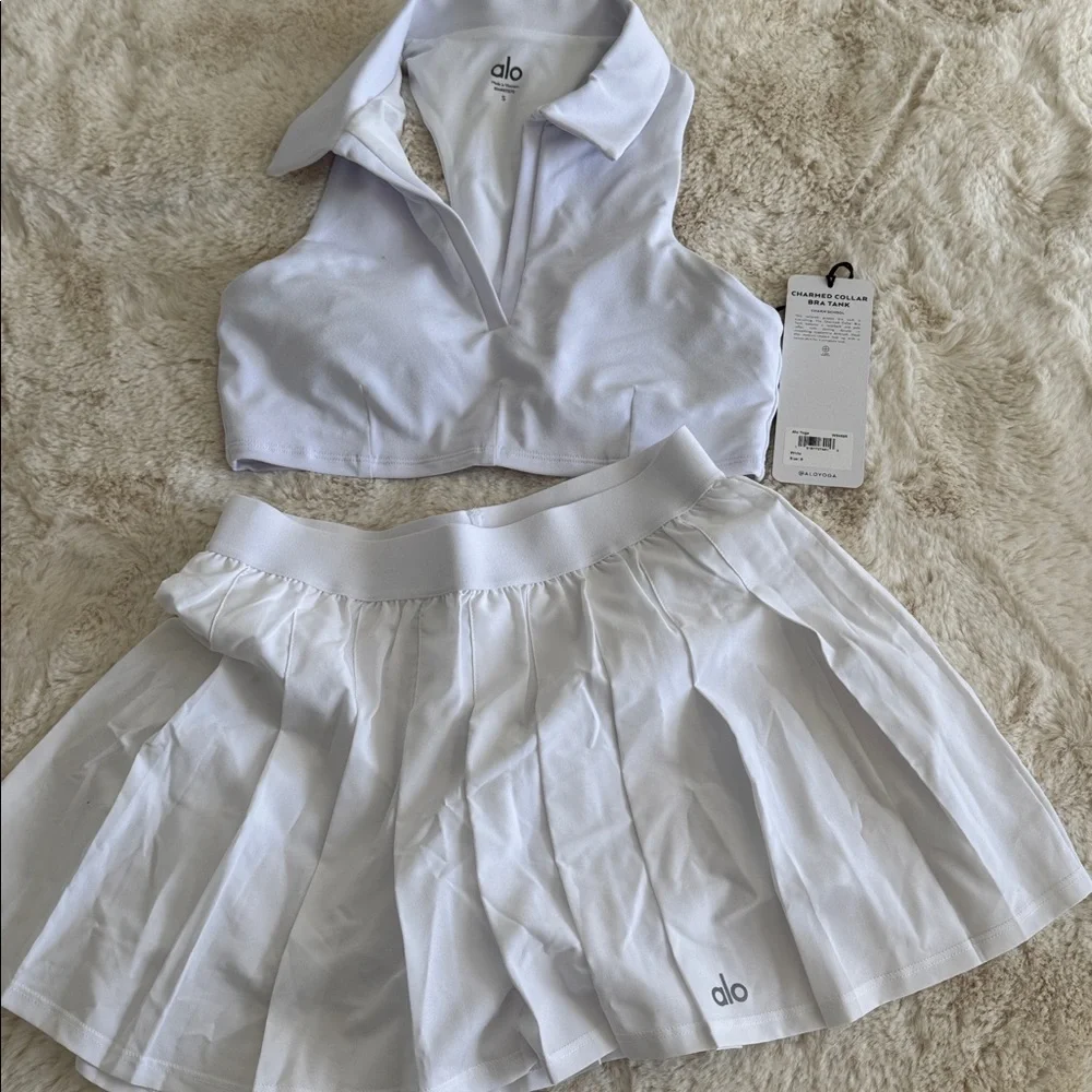 ALO Yoga White Skirt Set